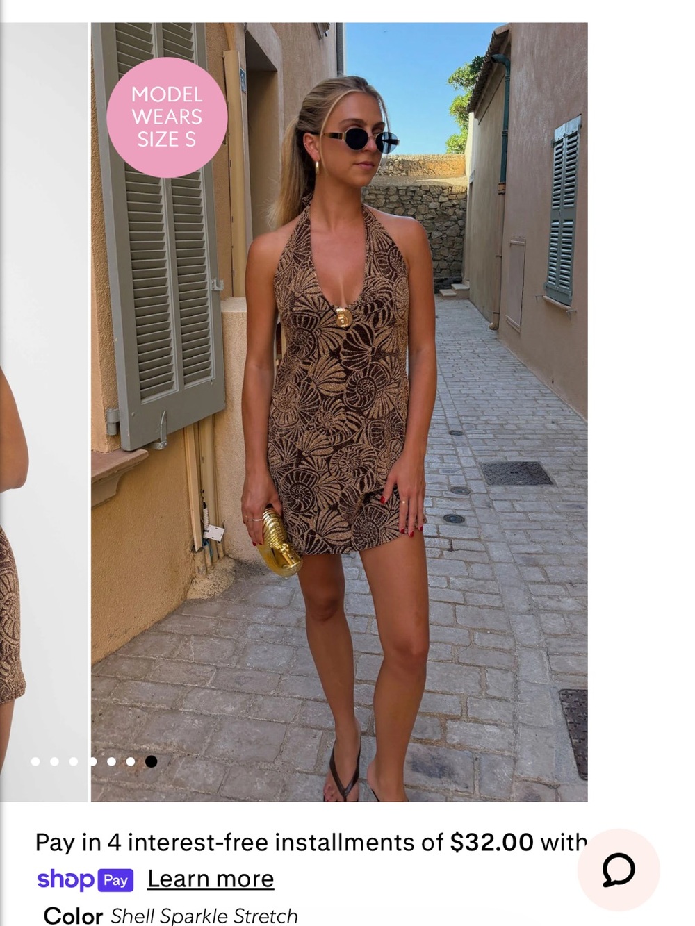 Show Me Your MuMu Brown Leaf-Print Halter Mini Dress